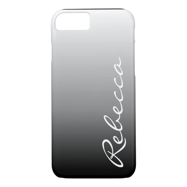 Coques Case-Mate iPhone Moderne chic girly personnalisable gray ombre (Dos)