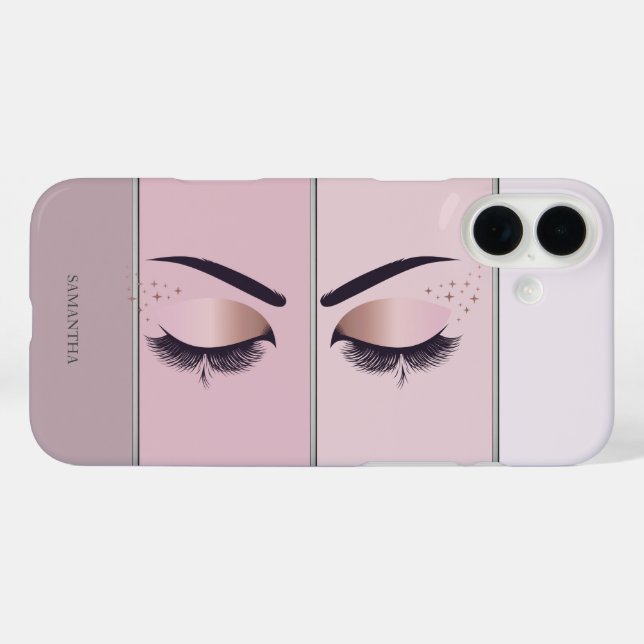 Coques Case-Mate iPhone Moderne chic rayé, cils frais (Verso (horizontal))