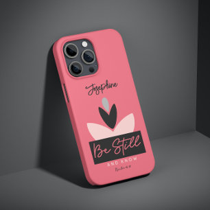 Coque Pour Pour iPhone 14 Pro Max Moderne Christian Rose Be Still Et Connaître Nom
