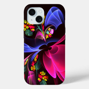 Coque Pour iPhone 15 Moderne coloré Floral Abstrait Art Motif #06