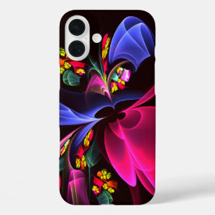 Coques iPhone 16 Plus Moderne coloré Floral Abstrait Art Motif #06