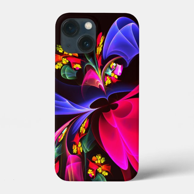 Coques Case-Mate iPhone Moderne coloré Floral Abstrait Art Motif #06 (Verso)