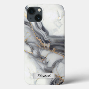 Case-Mate iPhone Case Moderne Elegant gris marbre art faux or coutume