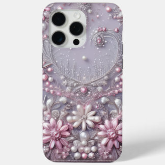 Coque iPhone 15 Pro Max Moderne élégant jolis perles violettes Saint-Valen