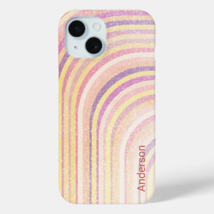Coque Pour iPhone 15 Moderne Élégant Ligne Rétro Monogramme