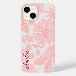 Coque Pour iPhone 14 Moderne Élégant Ligne Rétro Monogramme