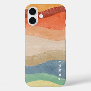 Coques iPhone 16 Plus Moderne Élégant Monogramme Ligne Rétro