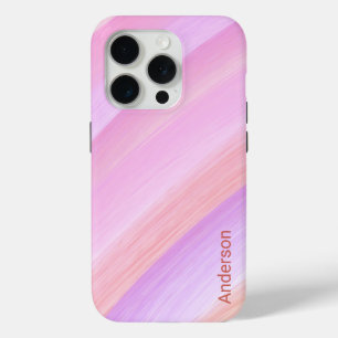 Coque iPhone 15 Pro Moderne Élégant Monogramme Ligne Rétro