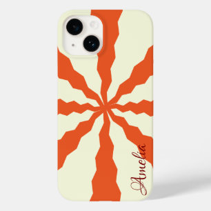 Coque Pour iPhone 14 Moderne Élégant Monogramme Ligne Rétro