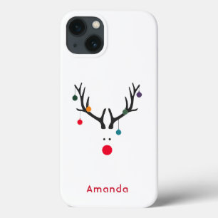 Case-Mate iPhone Case Moderne et drôle rennes de Noël abstraits sur blan