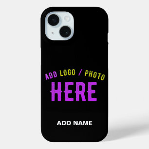 COQUE POUR iPhone 15 MODERNE ET MODERNE PERSONNALISABLE NOIR VÉRIFIÉ