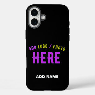 COQUES iPhone 16 PLUS MODERNE ET MODERNE PERSONNALISABLE NOIR VÉRIFIÉ