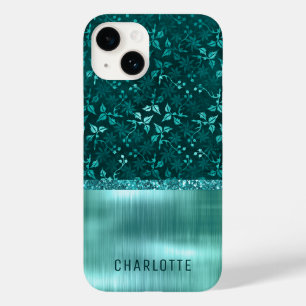 Coque Pour iPhone 14 Moderne Féminin Floral Paillettes Brillance Person