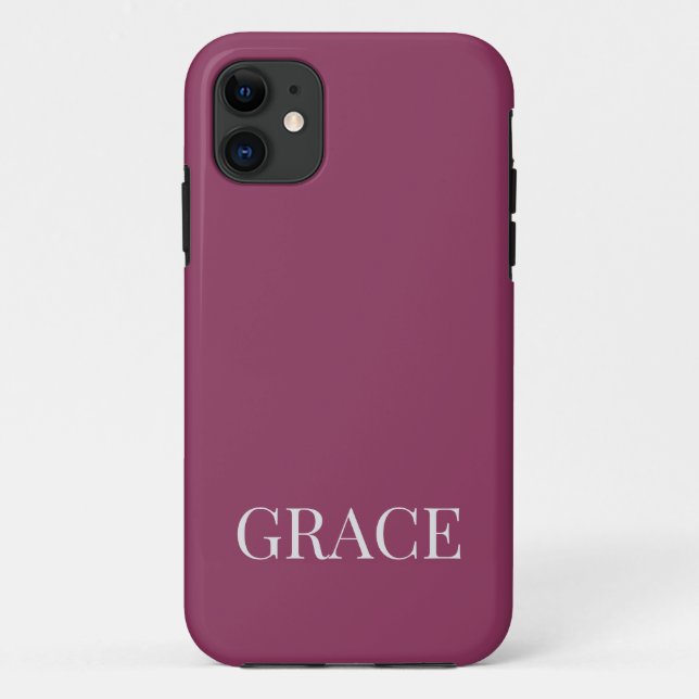 Coques Case-Mate iPhone Moderne Mauve Baie Nom Personnalisé Sur Mesure (Dos)