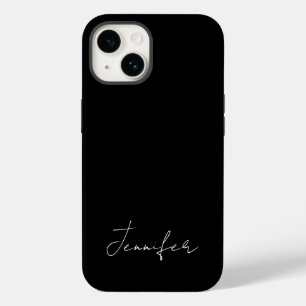 Coque Pour iPhone 14 Moderne minimaliste noir blanc chic Nom de script