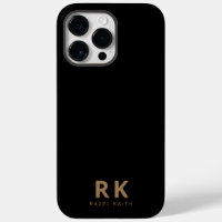 Moderne minimaliste tendance Noir Or Deux Monogram