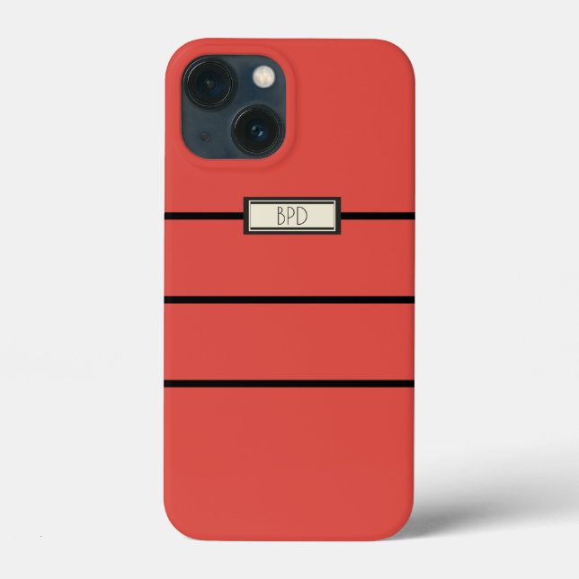 Coques Case-Mate iPhone Moderne Monogramme Élégant Monogrammé Cool Rouge M (Verso)