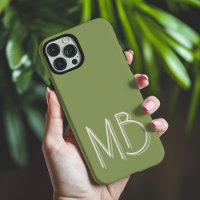 Moderne Monogramme Vert Sauge Initiales Contempora