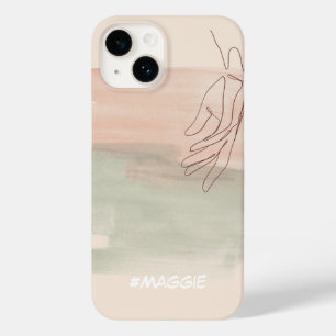 Coque Pour iPhone 14 Moderne monogrammée feminine aquarelle rose girly