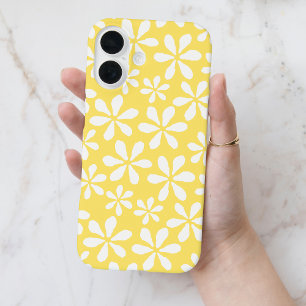 Coque Pour iPhone 16 Moderne motif floral fille chic jaune