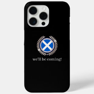 Coque iPhone 15 Pro Max Moderne Nous Serons Là Badge Drapeau Écosse Fans