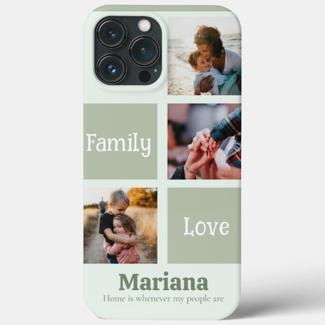 Coques Case-Mate iPhone moderne Pastel Green famille Téléphone Caisson gri (Verso)