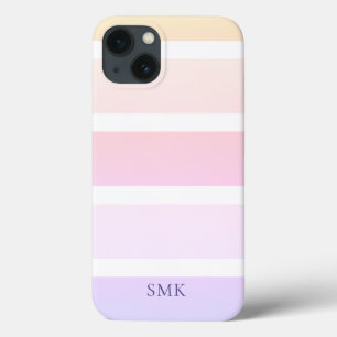 Case-Mate iPhone Case Moderne Pastel Rainbow Stripes Monogram