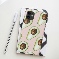Moderne Pastel Rose Et Vert Motif Avocado