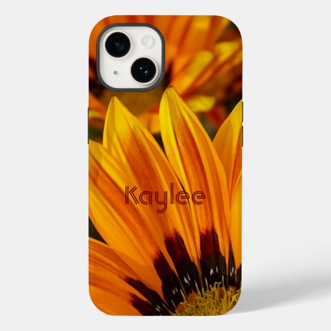 Coques Case-Mate iPhone Moderne Personnalisé Orange Daisy Floral (Verso)