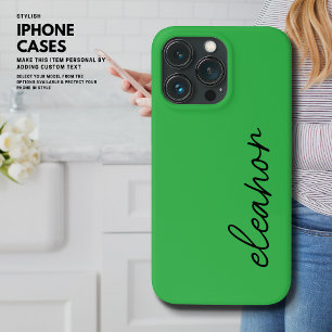 Case-Mate iPhone Case Moderne simple brillant vert Nom du script Monogra