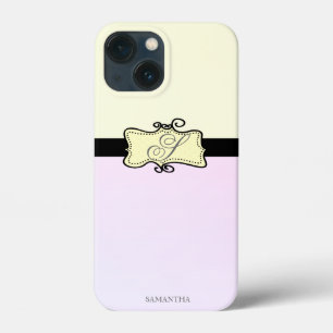 Case-Mate iPhone Case Moderne Stylé Girly Stripe Yellow Rose