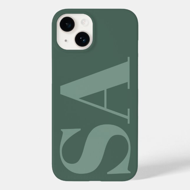 Coques Case-Mate iPhone Moderne vert sauce initial minimal contemporain (Verso)