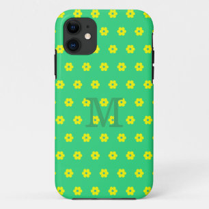 Case-Mate iPhone Case Moderne vintage fleurs jaunes monogramme Coque-M