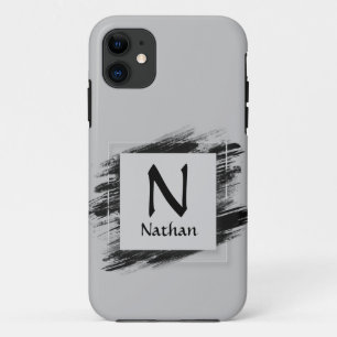 Case-Mate iPhone Case Modifier le nom d'ajout initial Carré de pinceau n