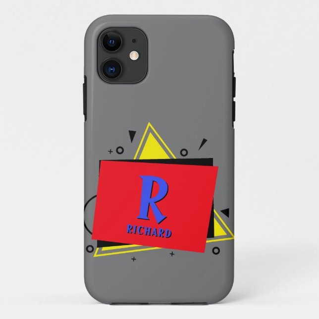 Coques Case-Mate iPhone Modifier le nom d'ajout initial Couches géométriqu (Dos)