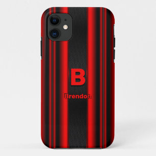 Case-Mate iPhone Case Modifier le nom d'ajout initial Metallic Red Black