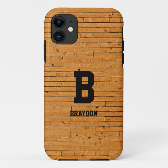 Coques Case-Mate iPhone Modifier le nom d'ajout initial Panneau de bois Mu (Dos)