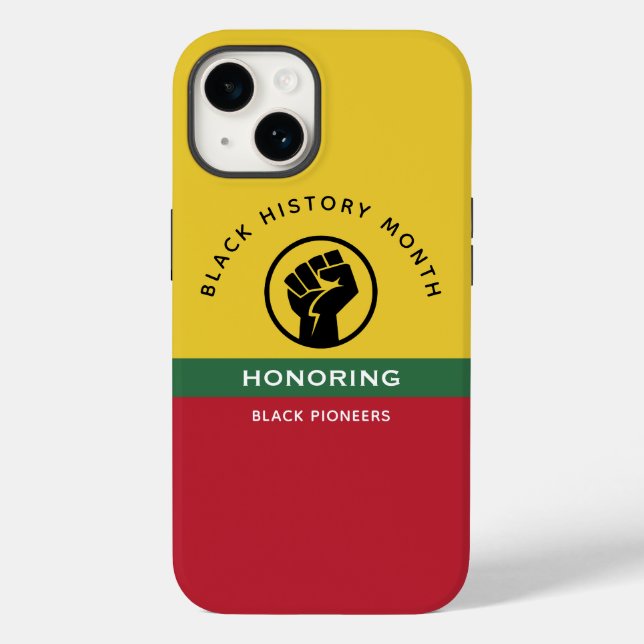 Coques Case-Mate iPhone Mois de l'histoire noire Texte courbe afro-américa (Verso)