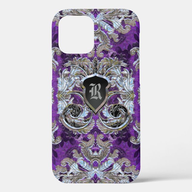 Coques Case-Mate iPhone Molly Kourte Damask Jolie monogramme (Verso)
