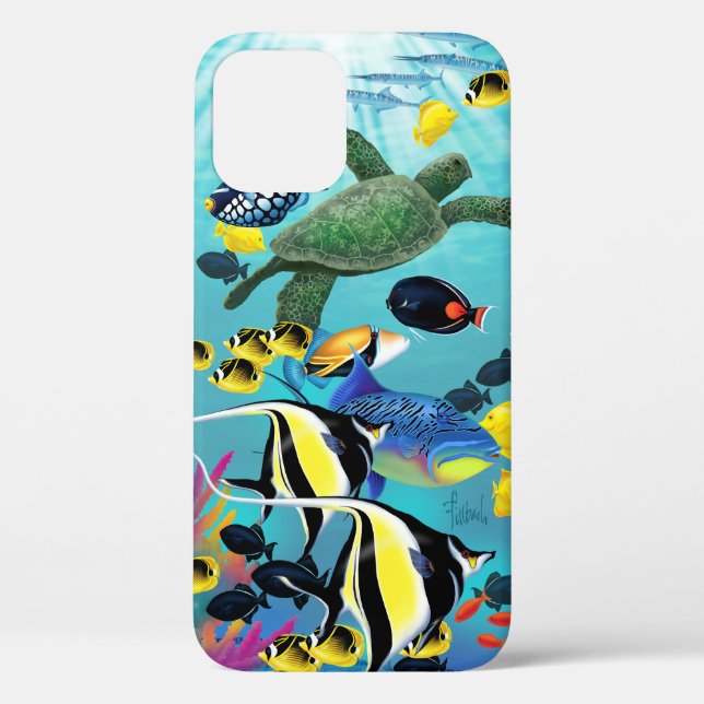 Coques Case-Mate iPhone Molokini Cove Hawaiian Sea Turtle Poisson tropical (Verso)