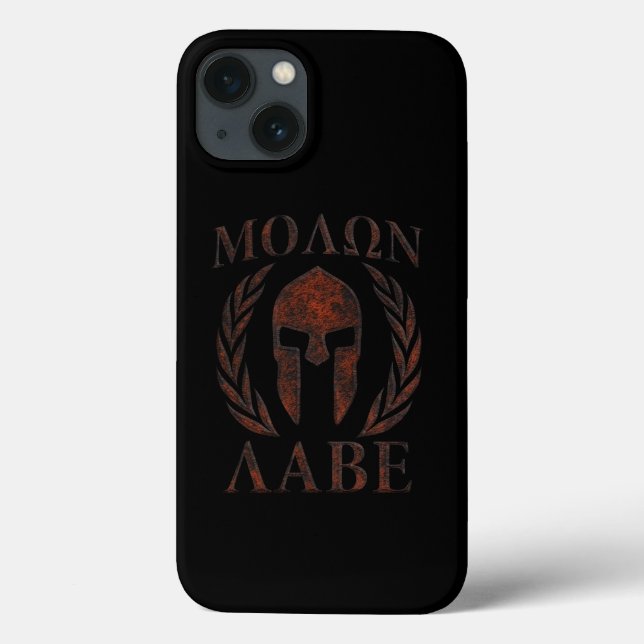 Coques Case-Mate iPhone Molon Labe Guerrier Laurels Masque de fer (Verso)