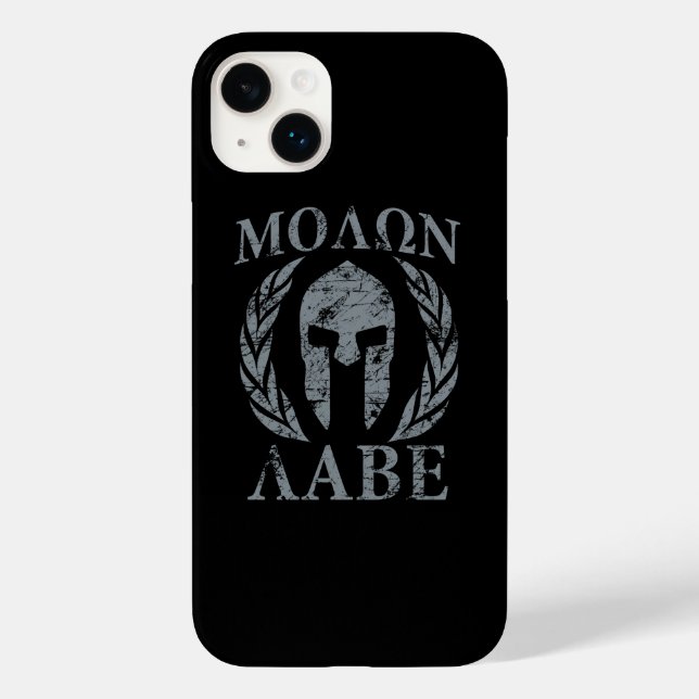 Coques Case-Mate iPhone Molon Labe Laurels au casque spartiate (Verso)