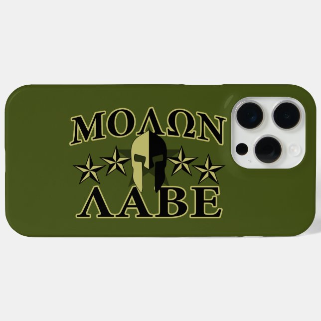 Coques Case-Mate iPhone Molon Labe Spartan 5 étoiles Olive Green (Verso (horizontal))