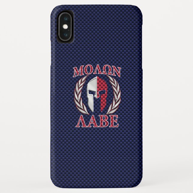 Coques Case-Mate iPhone Molon Labe Spartan Warrior Carbon Fiber Chrome (Dos)