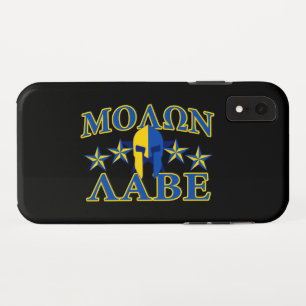 Coque Case-Mate Pour iPhone Molon Labe Spartan Warrior Décor bleu Jaune