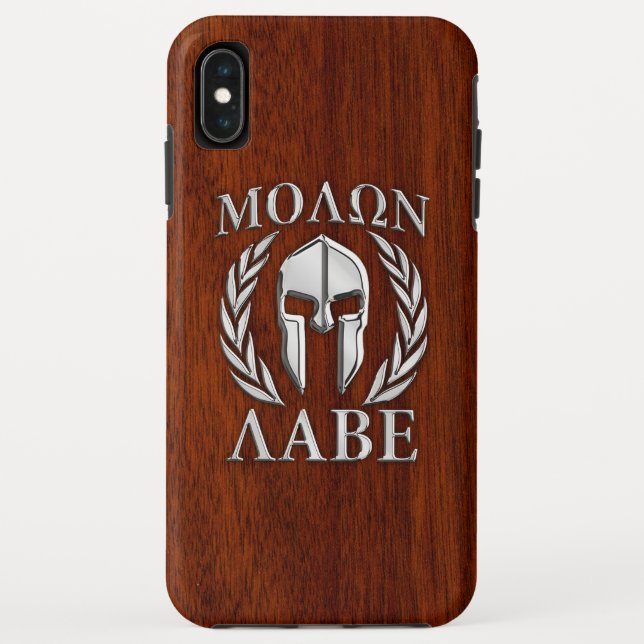 Coques Case-Mate iPhone Molon Labe Spartan Warriors Laurels Style Chrome (Dos)