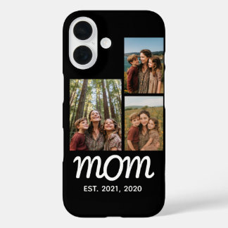 Coque Pour iPhone 16 Mom Established Modern Script Black 3 Photo