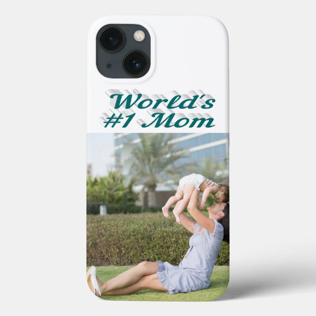 Coques Case-Mate iPhone Mom Photo green text iPhone Case (Verso)