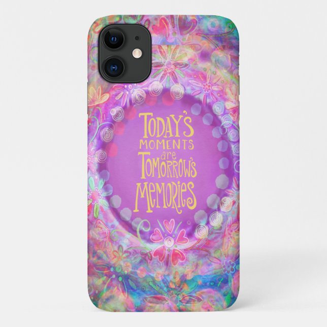 Coques Case-Mate iPhone Moments d'aujourd'hui Pink Floral Girly Inspirivit (Dos)