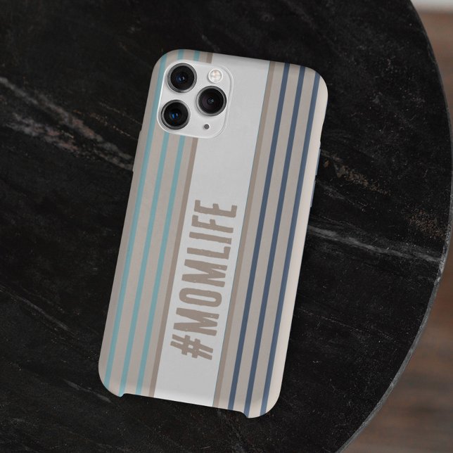 Coques Case-Mate iPhone Momlife bleu turquoise et beige (Créateur téléchargé)